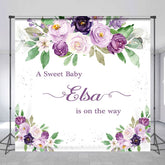 Aperturee - Aperturee Floral Lavender Sweet Custom Baby Shower Backdrop